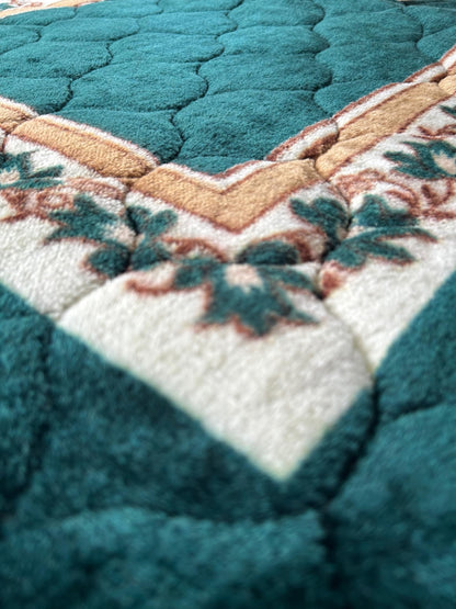 Extra Thick Velvet Prayer Mat - Green (Layth Model) - Large size