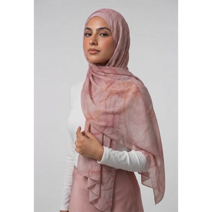 Marble Modal Hijab with Jersey Undercap Set