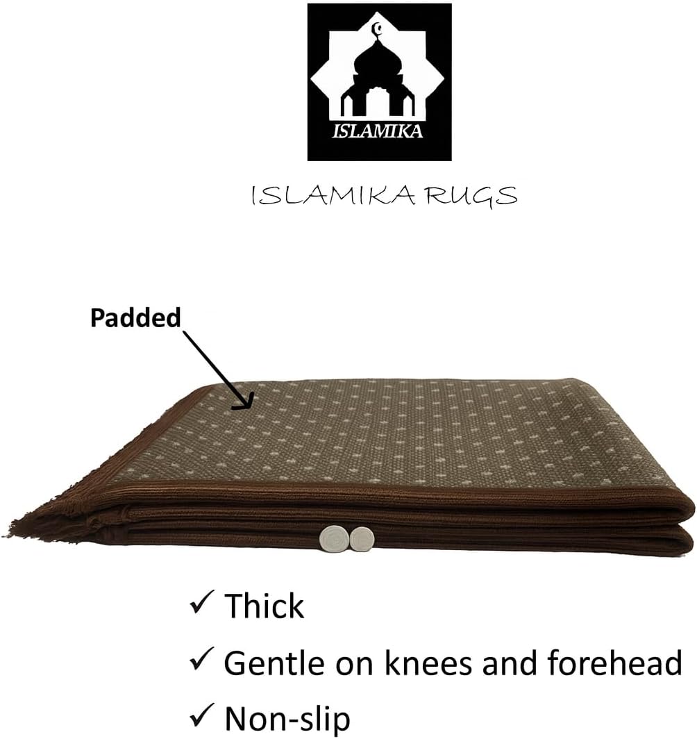 Thick Velvet Prayer Mat - Brown (Aya Model)- Large size