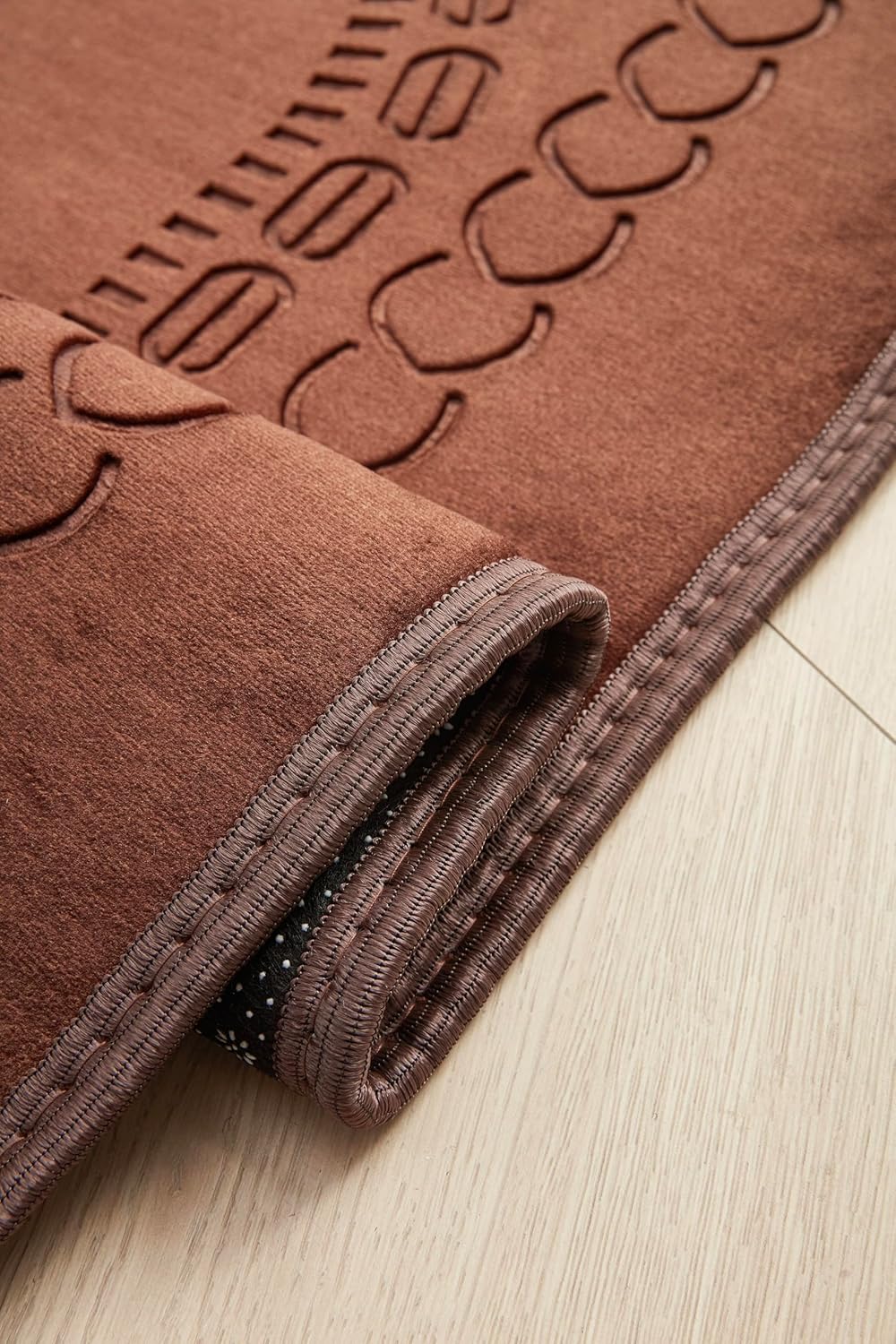 Thick Velvet Prayer Mat - Brown (Aya Model)- Large size