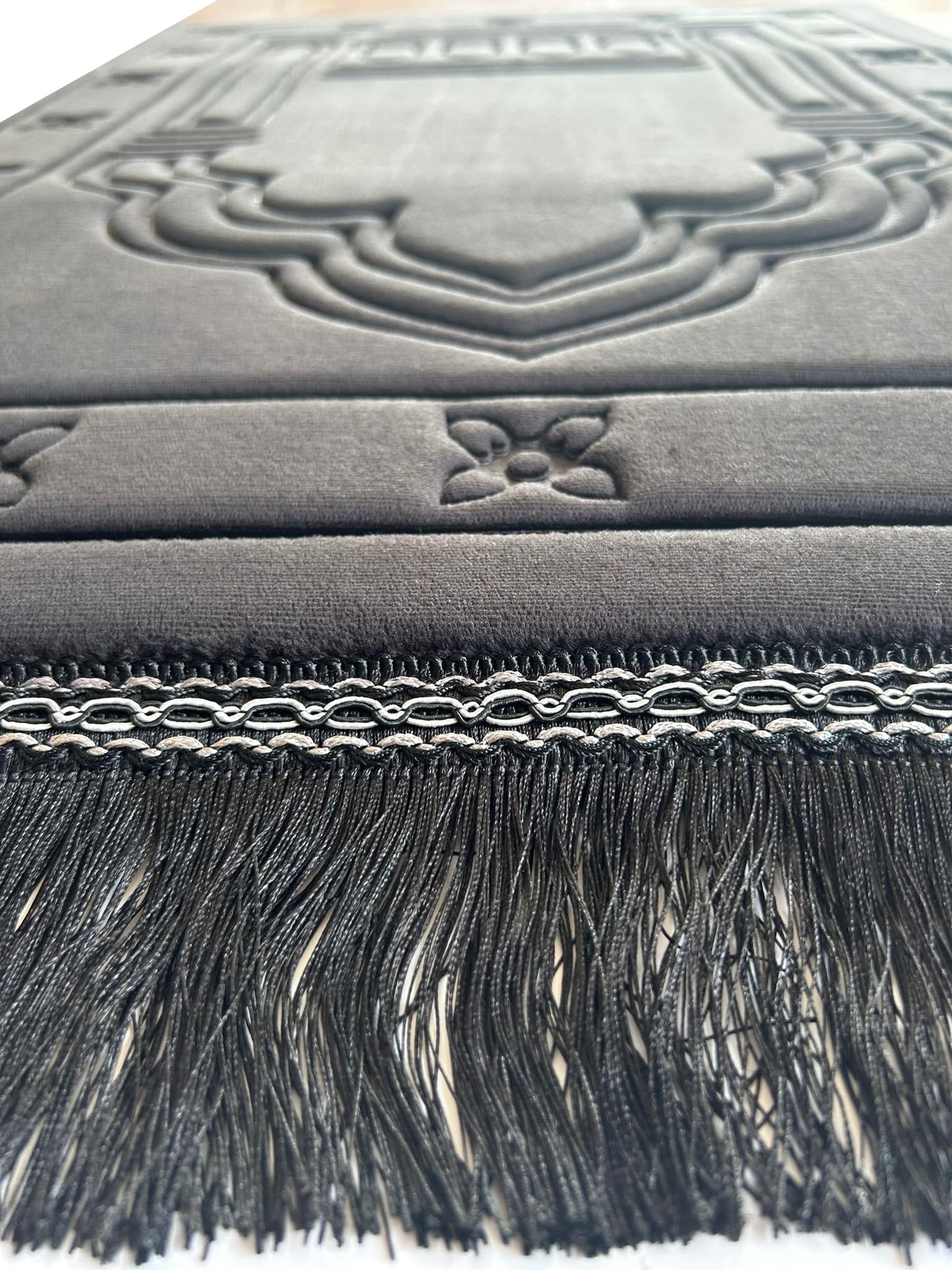 Orthopedic Prayer Rug Memory Foam - Padded Very Thick  (Black)