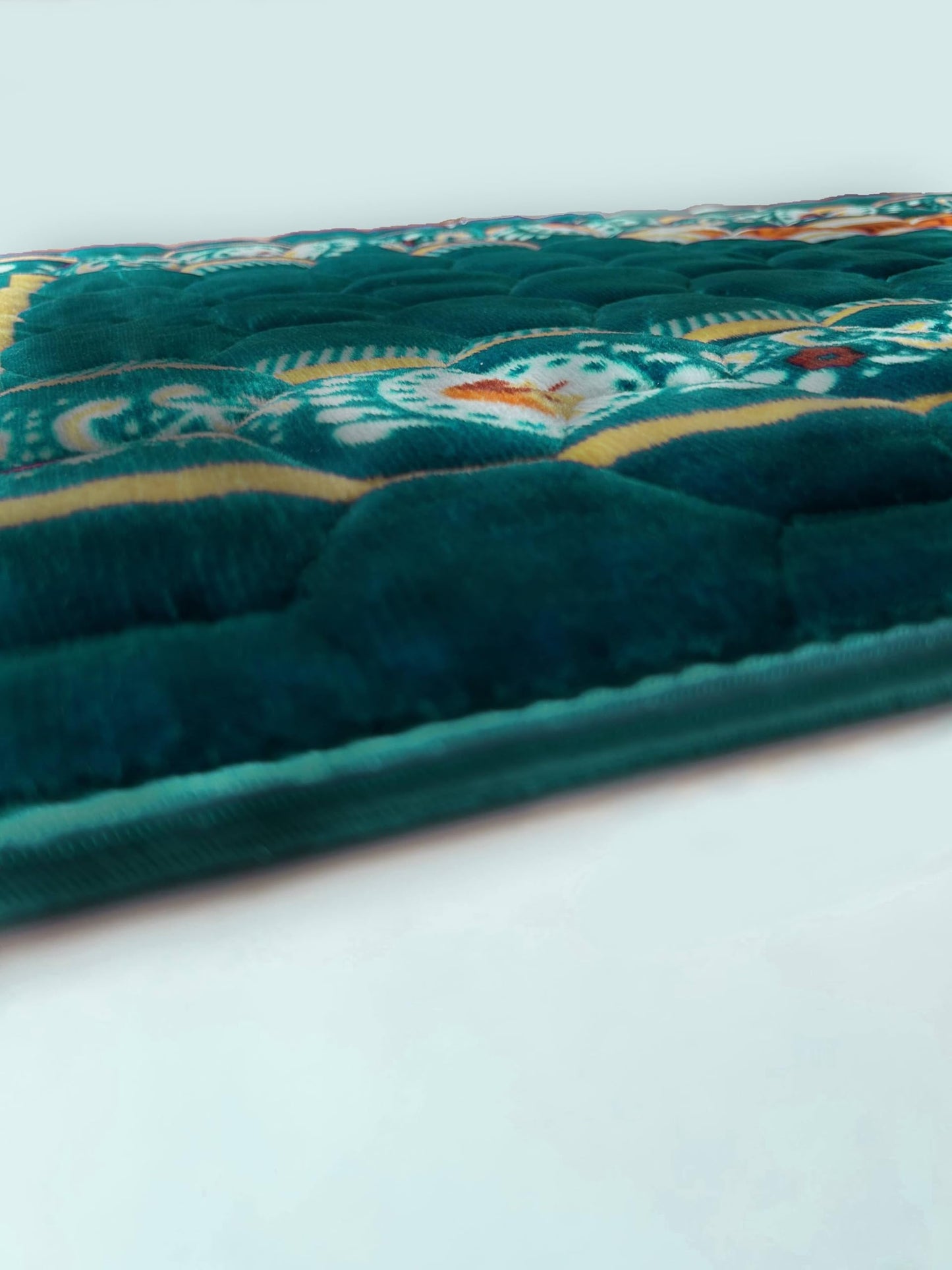 Extra Thick Velvet Prayer Mat - Green (Malak Model) - Large size