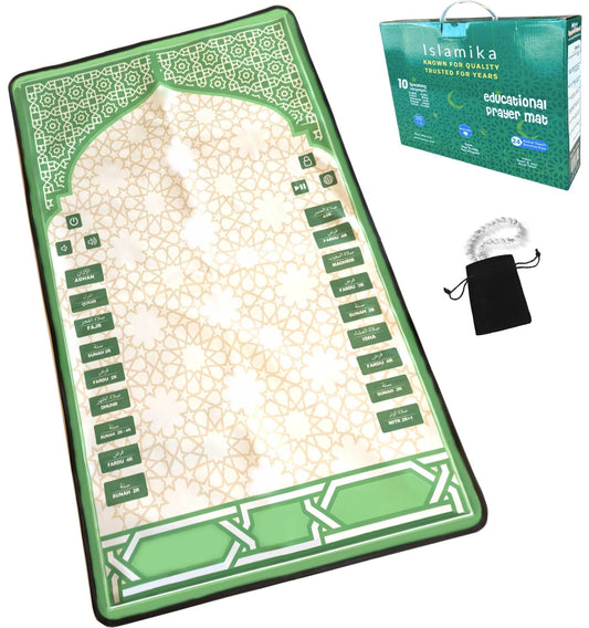 Electronic Prayer Mat - Smart Interactive Prayer Rug for Adults and Kids - Ideal for New Converts and Those Learning or Perfecting Their Prayer - Comes with Islamic Prayer Beads