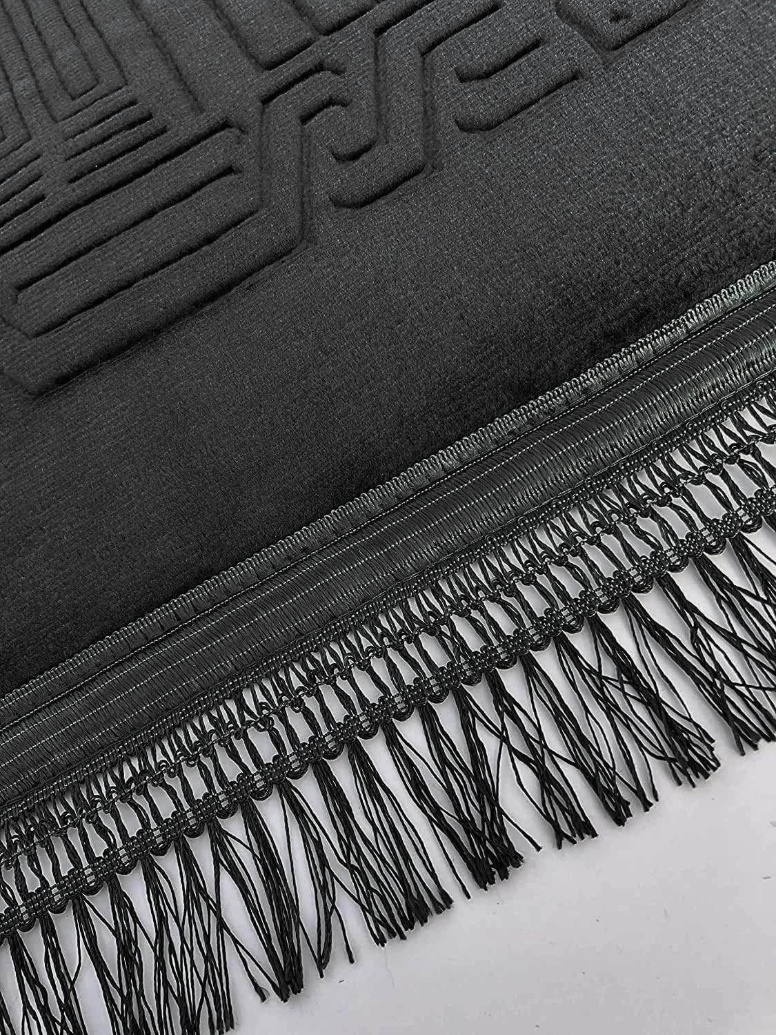 Thick Velvet Prayer Mat - Black (Radia Model) - Large size