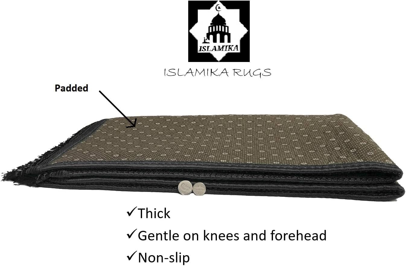 Thick Velvet Prayer Mat - Black (Radia Model) - Large size