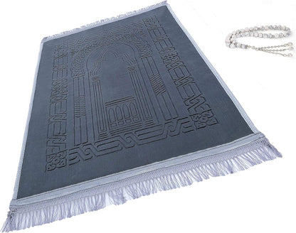 Thick Velvet Prayer Mat - Green (Radia Model) - Large size